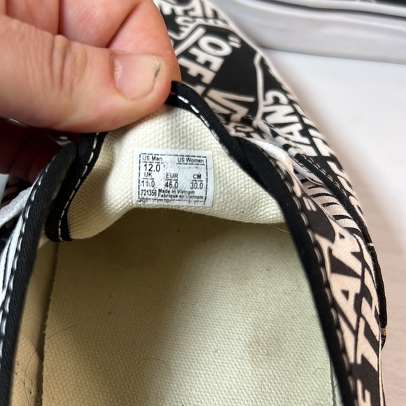 Vans Authentic OTW Repeat Black/True White Men's Classic Skate Shoes Size 12 - Picture 11 of 15